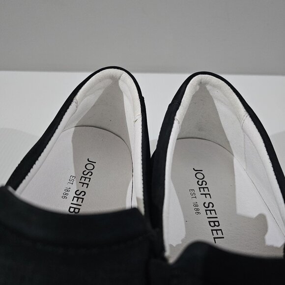 NEW Josef Seibel Claire 20 Sneaker EU Size 42 Black Leather White Slip On Loafer - Picture 7 of 13